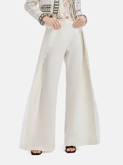 Versatile Lace Trim Trousers