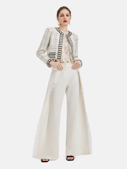 Versatile Lace Trim Trousers