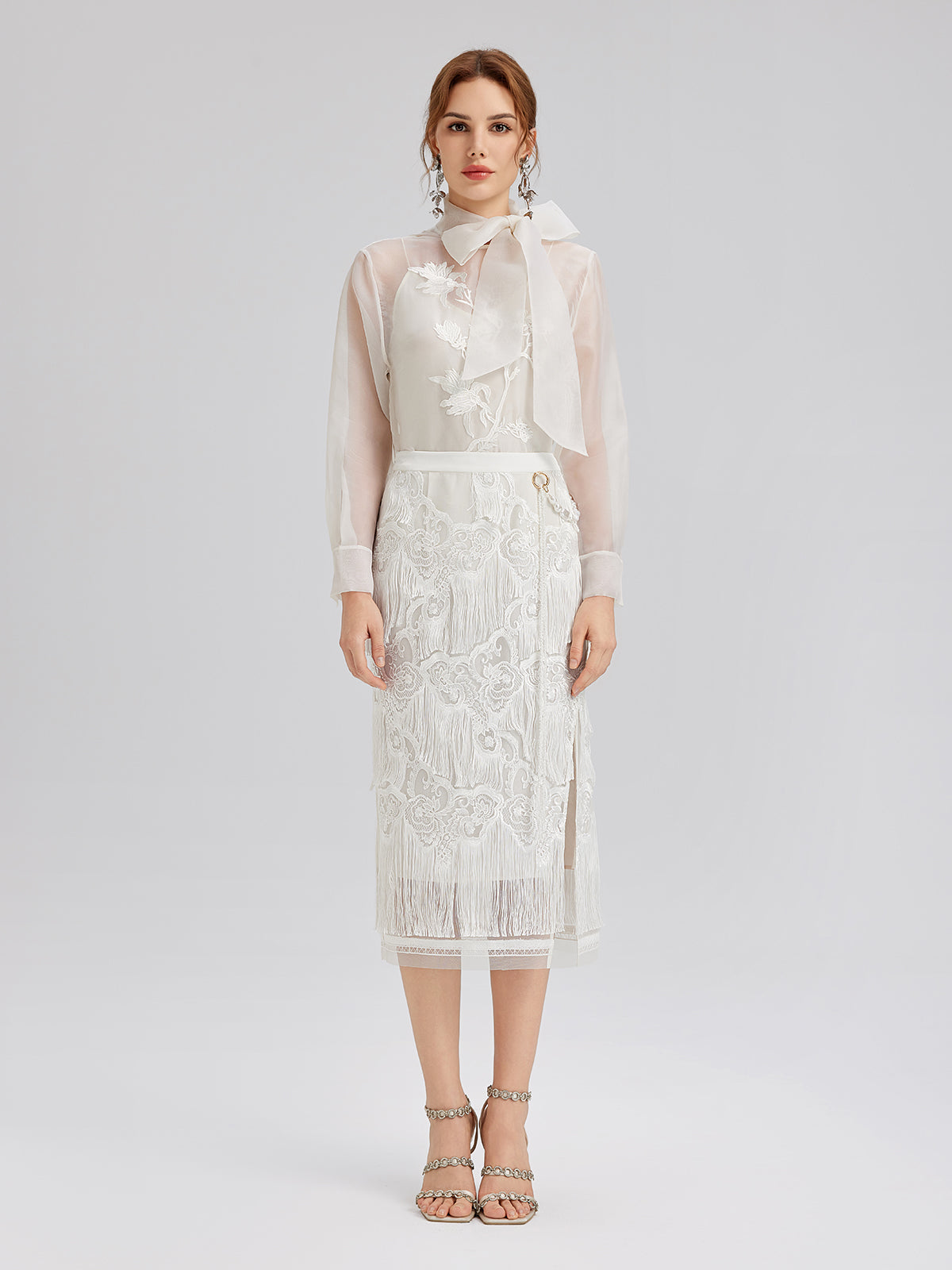 Lace Handcrafted Tassel Exclusive Baroque Skirt