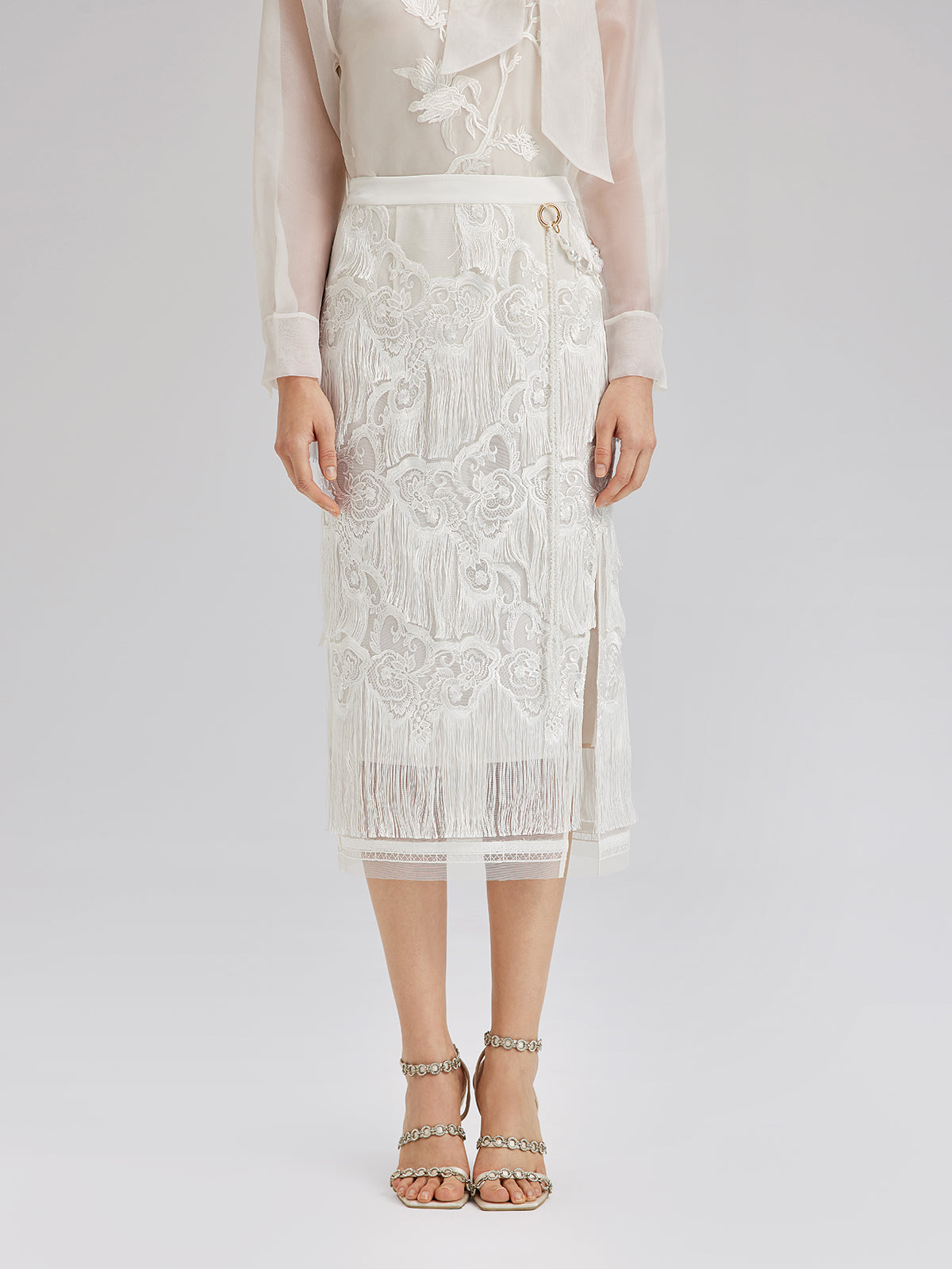 Lace Handcrafted Tassel Exclusive Baroque Skirt