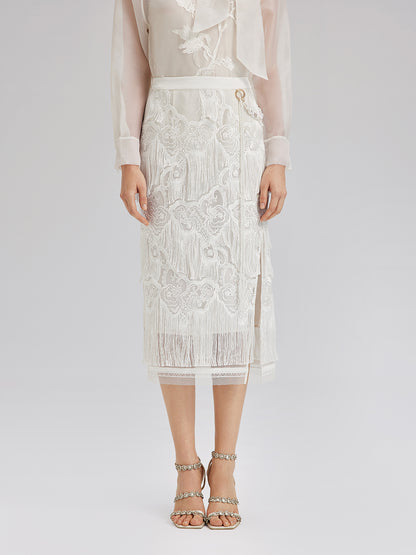 Lace Handcrafted Tassel Exclusive Baroque Skirt