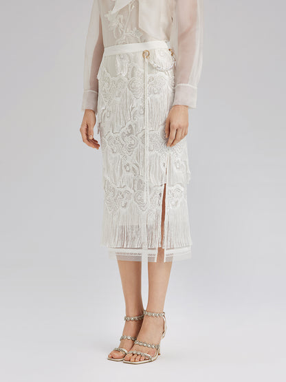 Lace Handcrafted Tassel Exclusive Baroque Skirt