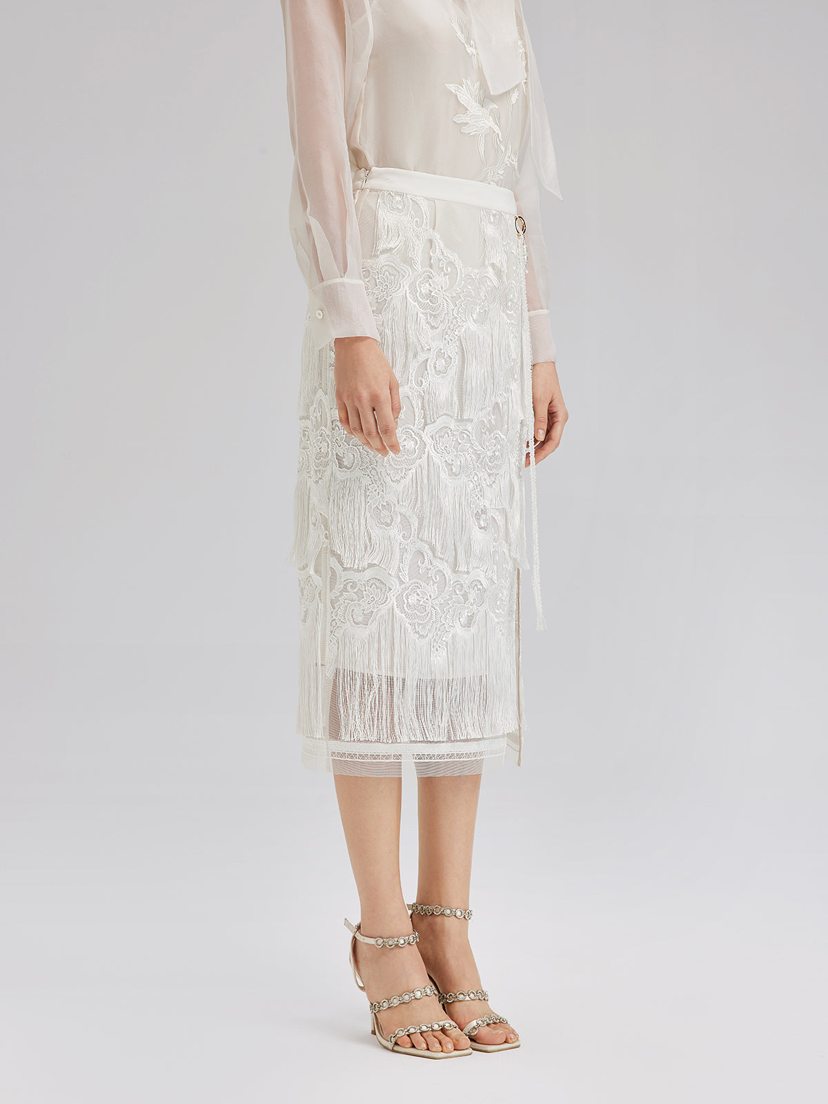 Lace Handcrafted Tassel Exclusive Baroque Skirt
