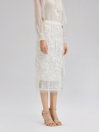 Lace Handcrafted Tassel Exclusive Baroque Skirt