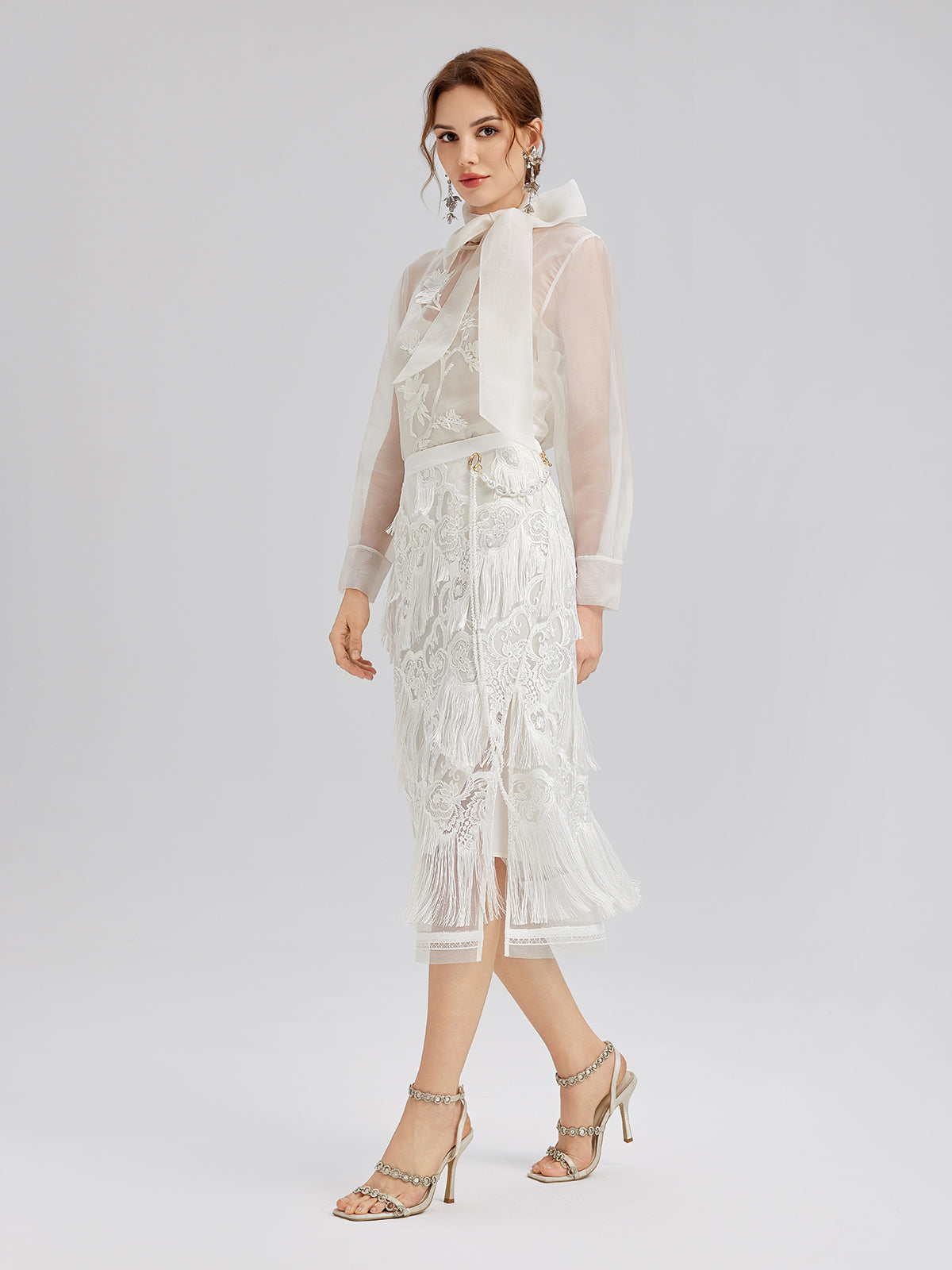 Lace Handcrafted Tassel Exclusive Baroque Skirt