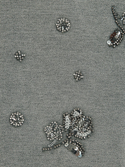 Garment Dyeing Beaded Denim Lace-Trim Pants