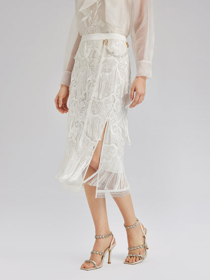 Lace Handcrafted Tassel Exclusive Baroque Skirt