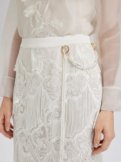 Lace Handcrafted Tassel Exclusive Baroque Skirt