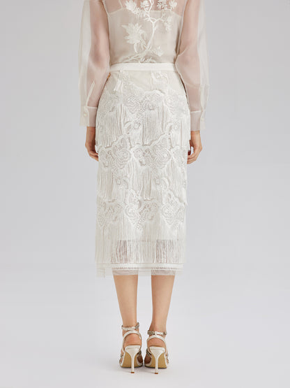 Lace Handcrafted Tassel Exclusive Baroque Skirt