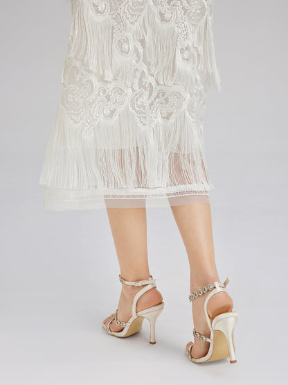 Lace Handcrafted Tassel Exclusive Baroque Skirt