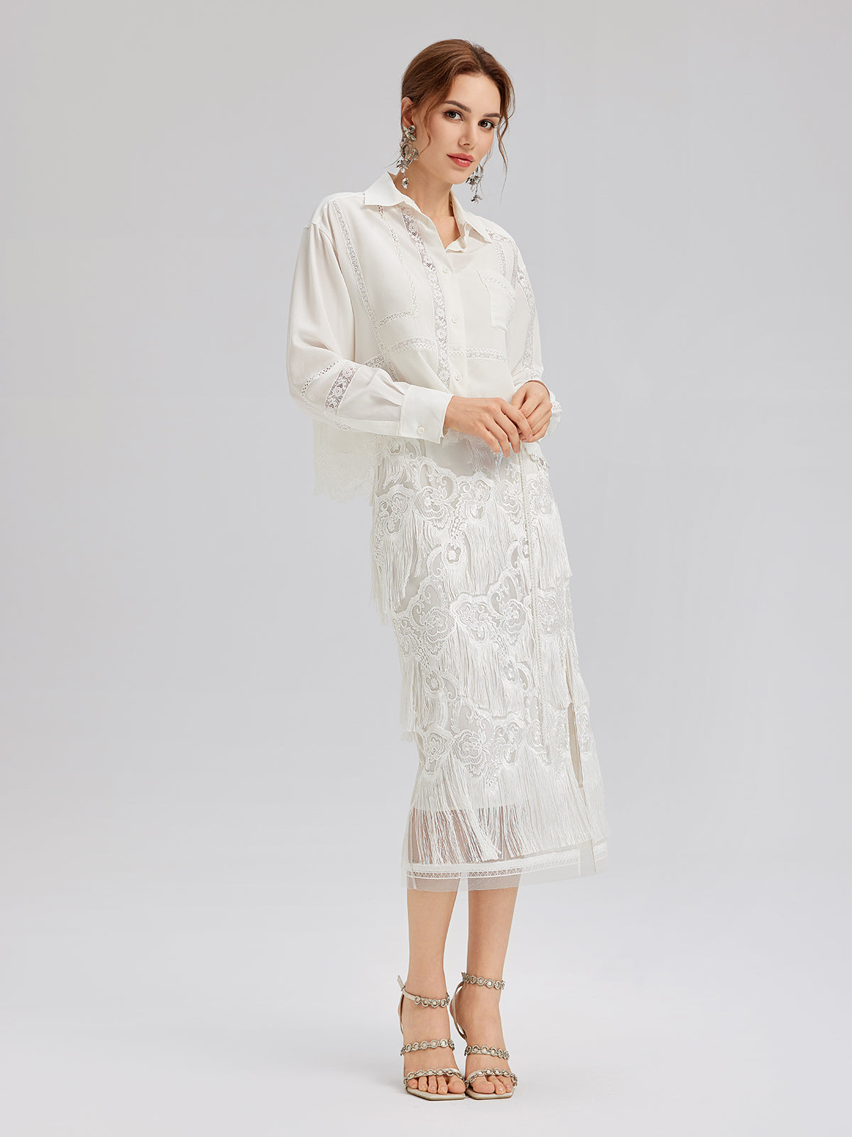 Lace Handcrafted Tassel Exclusive Baroque Skirt