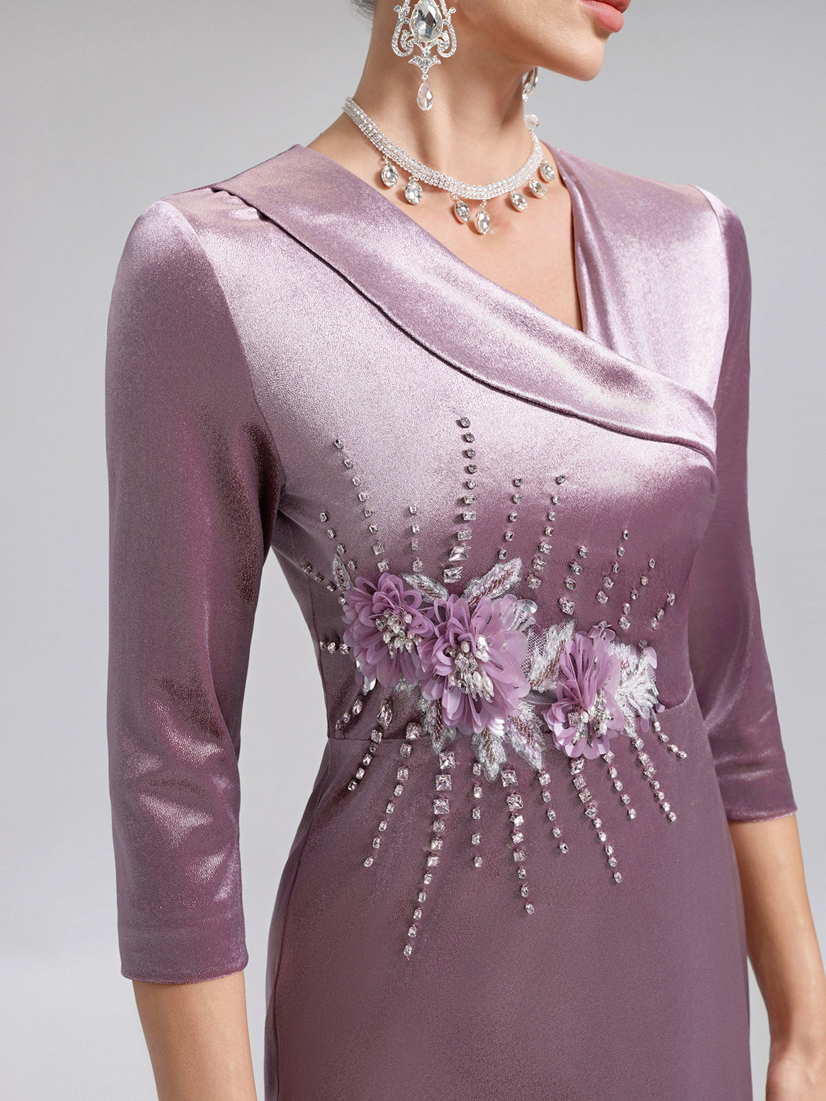 Velvet Hand-Embroidered Beaded Mermaid Dress