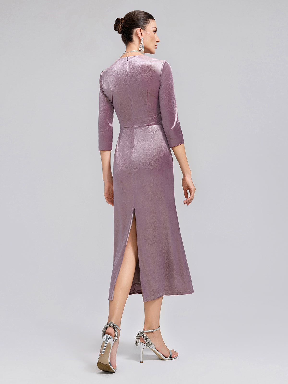 Velvet Hand-Embroidered Beaded Mermaid Dress