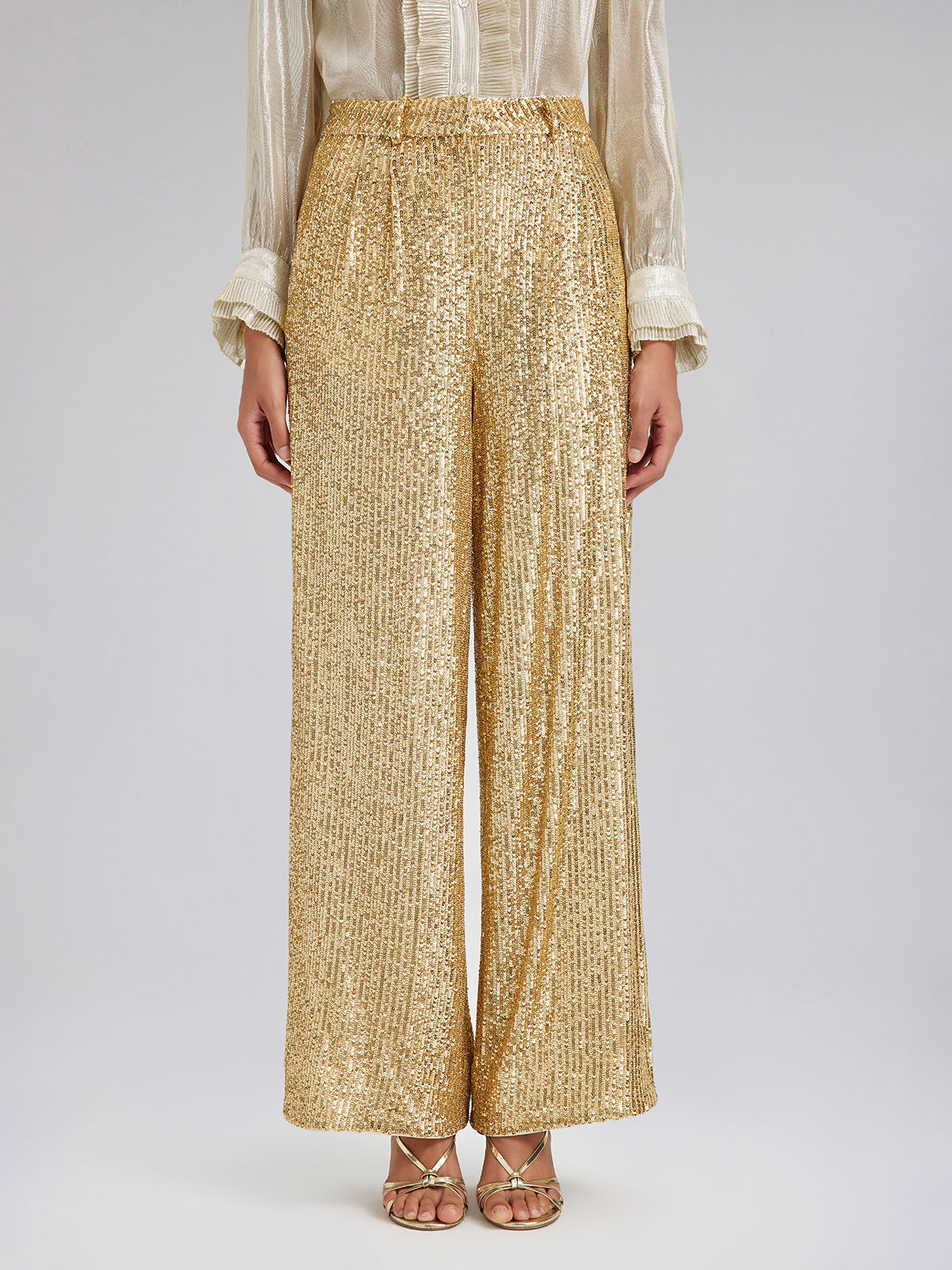 Light Luxury Sequin Wide-Leg Pants