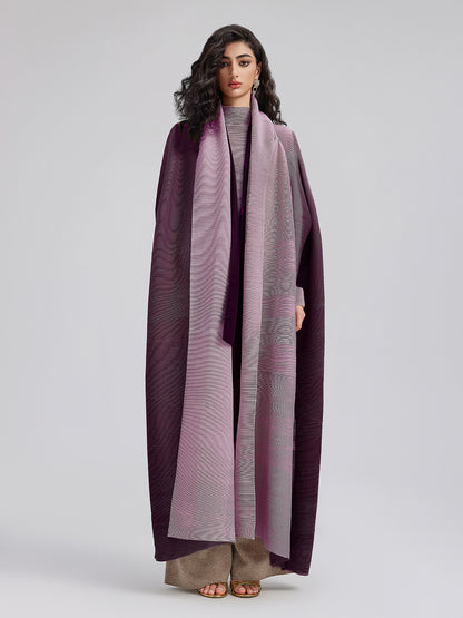 Gradient Pleated Oversized Coat