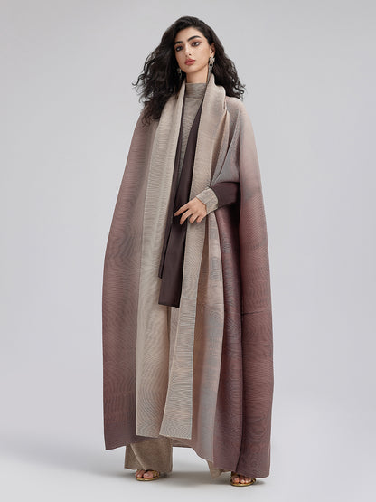 Gradient Pleated Oversized Coat