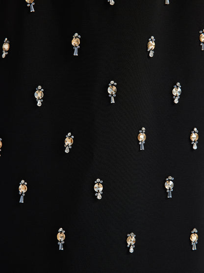 Hand-Beaded Crew-Neck Dress