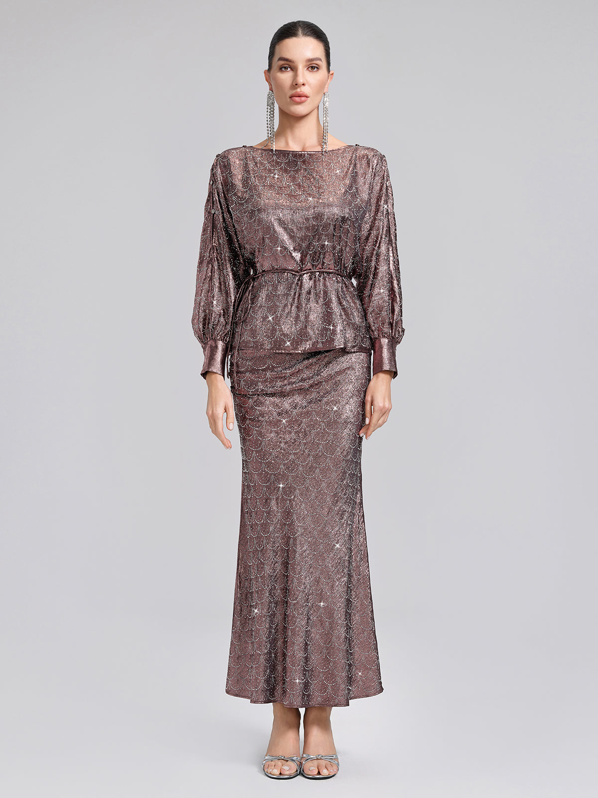 Off-Shoulder Rhinestone Top