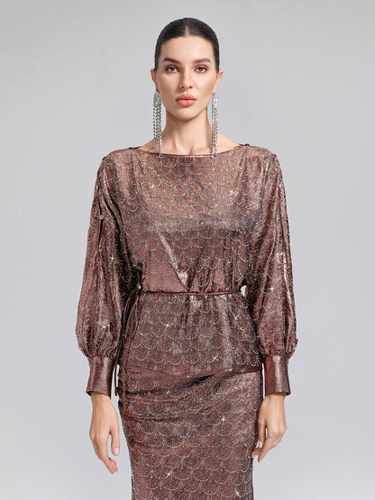 Off-Shoulder Rhinestone Top