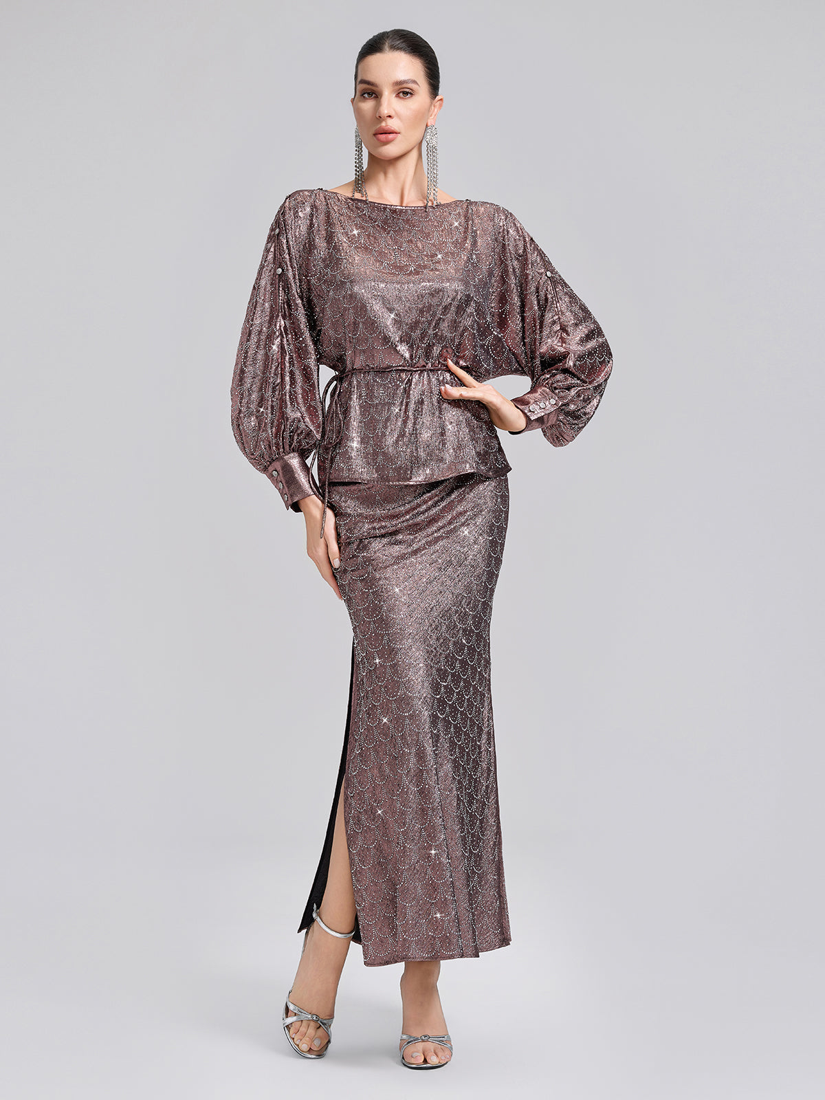 Off-Shoulder Rhinestone Top