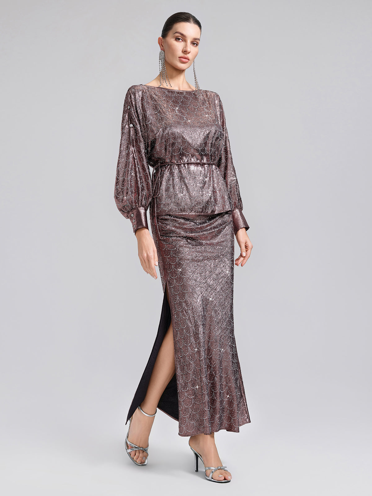 Off-Shoulder Rhinestone Top