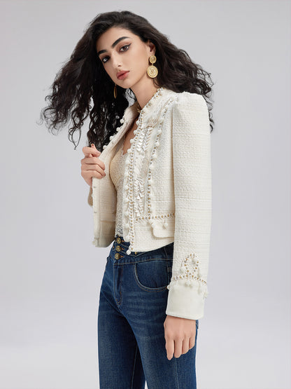 Regal Tweed Embellished Jacket