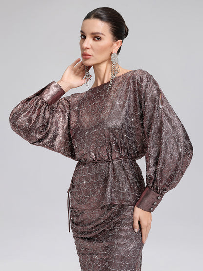 Off-Shoulder Rhinestone Top