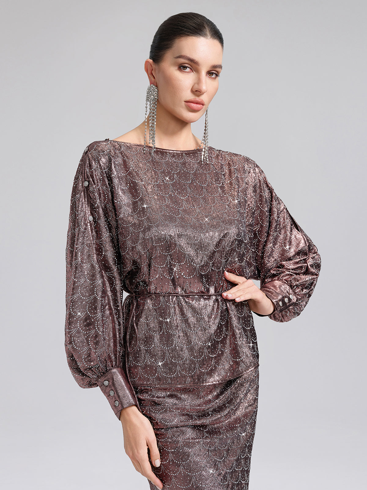 Off-Shoulder Rhinestone Top