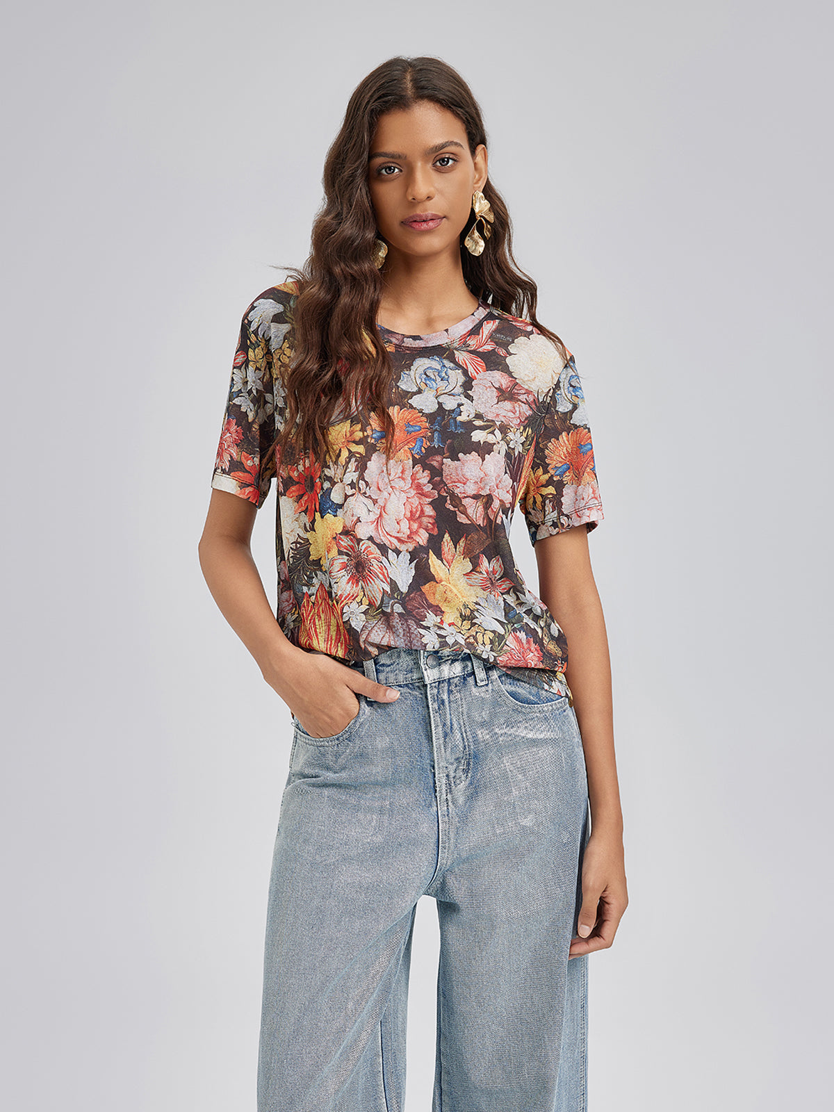 Italian Vintage Floral Print Tee