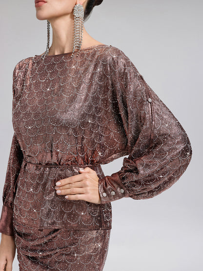 Off-Shoulder Rhinestone Top