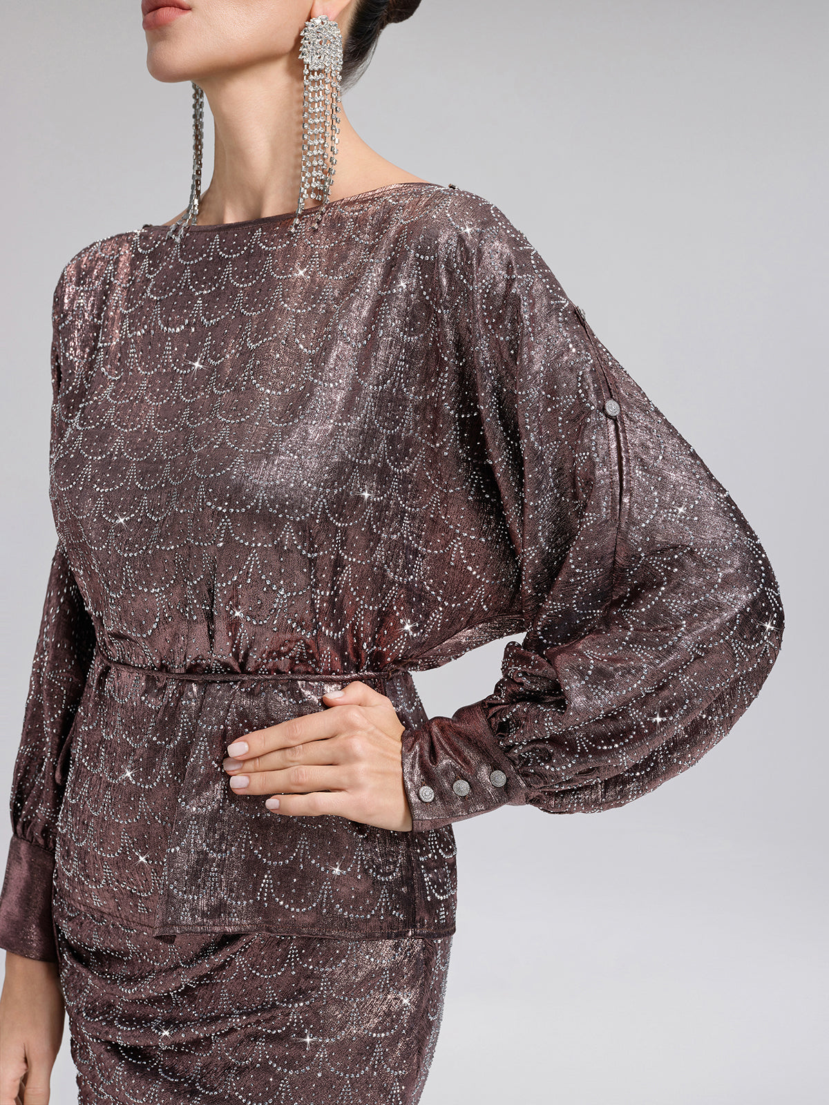 Off-Shoulder Rhinestone Top