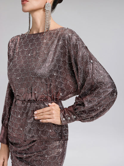 Off-Shoulder Rhinestone Top