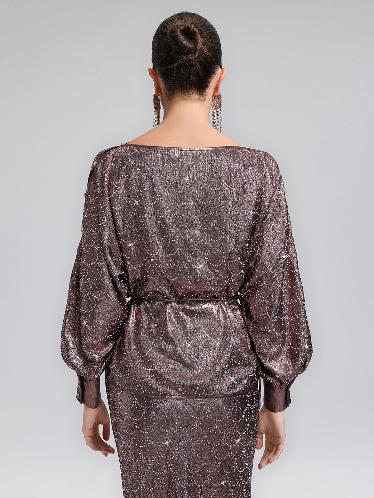 Off-Shoulder Rhinestone Top