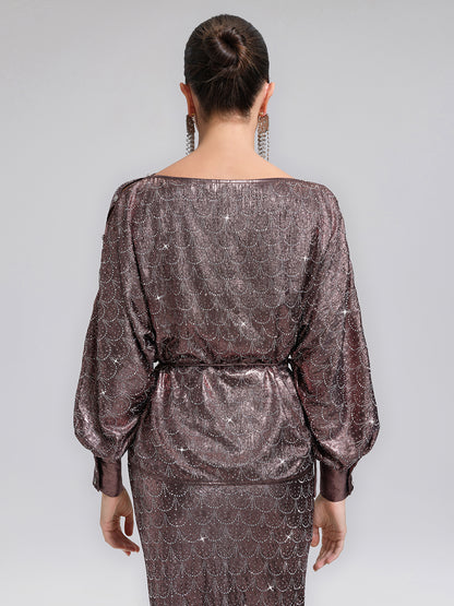 Off-Shoulder Rhinestone Top