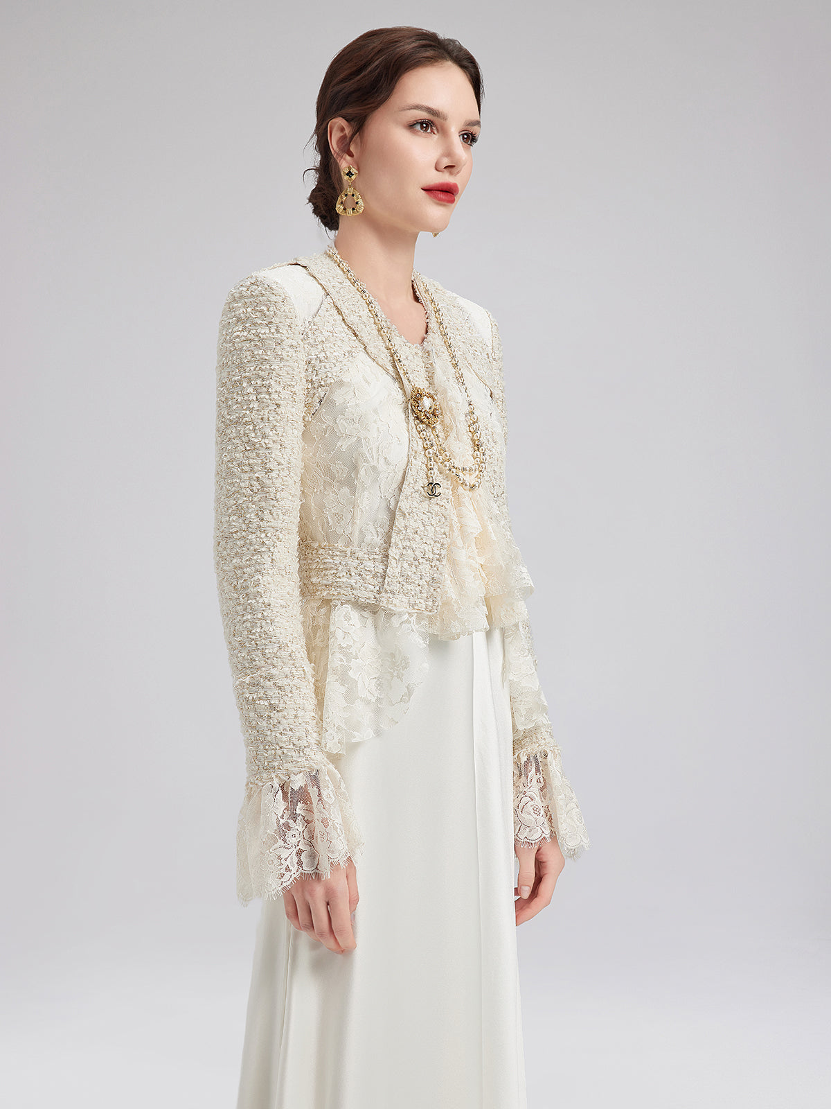 French Lace Tweed Patchwork Jacket