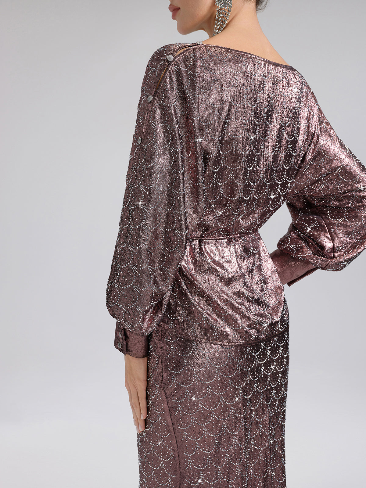 Off-Shoulder Rhinestone Top