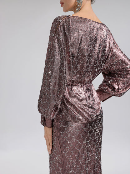 Off-Shoulder Rhinestone Top