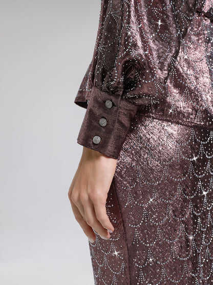 Off-Shoulder Rhinestone Top