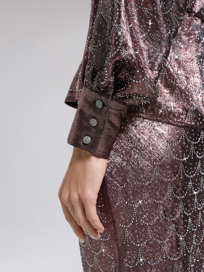 Off-Shoulder Rhinestone Top