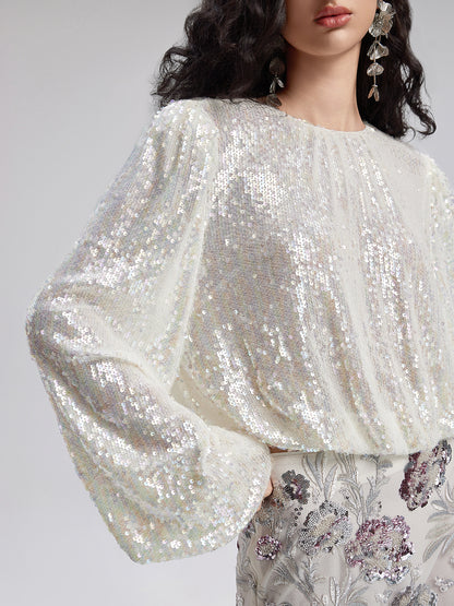 Colorful Sequin Neo Chinese Style Top