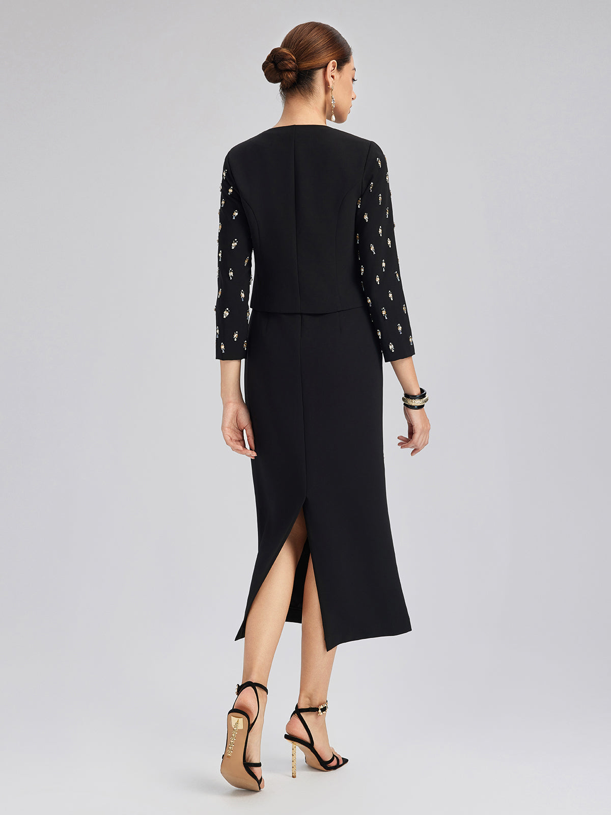 Hand-Beaded Bow Detail Jacket