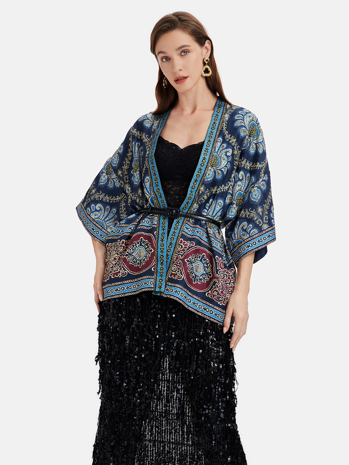 Mulberry Silk Printed Cardigan