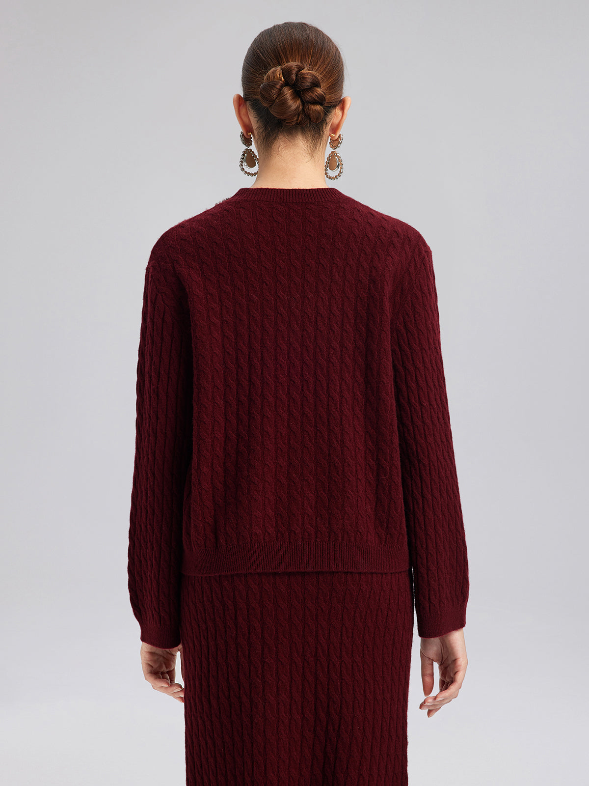 Knit Wool Handcrafted Crystal Bow Set (100% Wool)