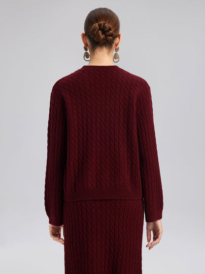 Knit Wool Handcrafted Crystal Bow Set (100% Wool)