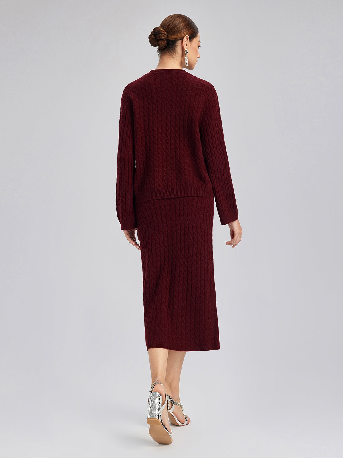 Knit Wool Handcrafted Crystal Bow Set (100% Wool)