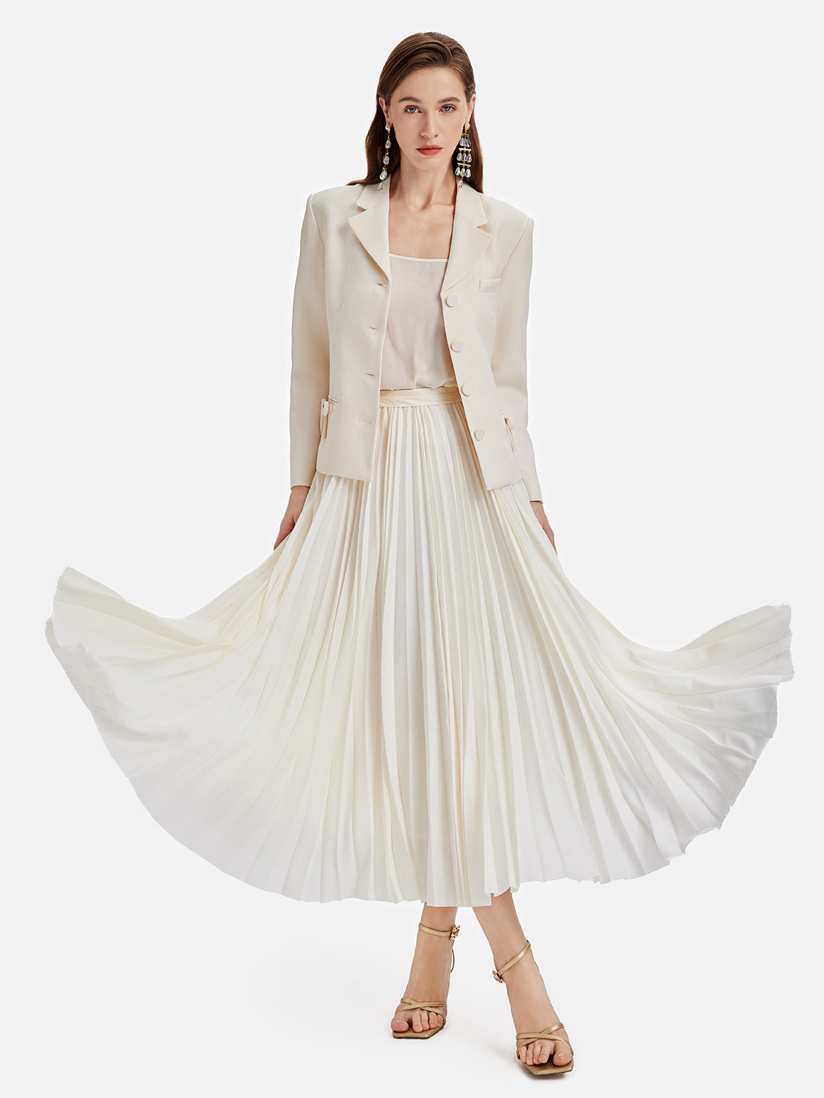 Elegant Pleated Flounce Skirt