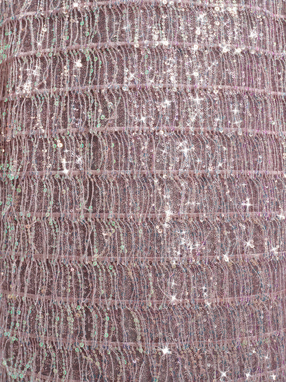 Back Slit Sequin Fringe Skirt