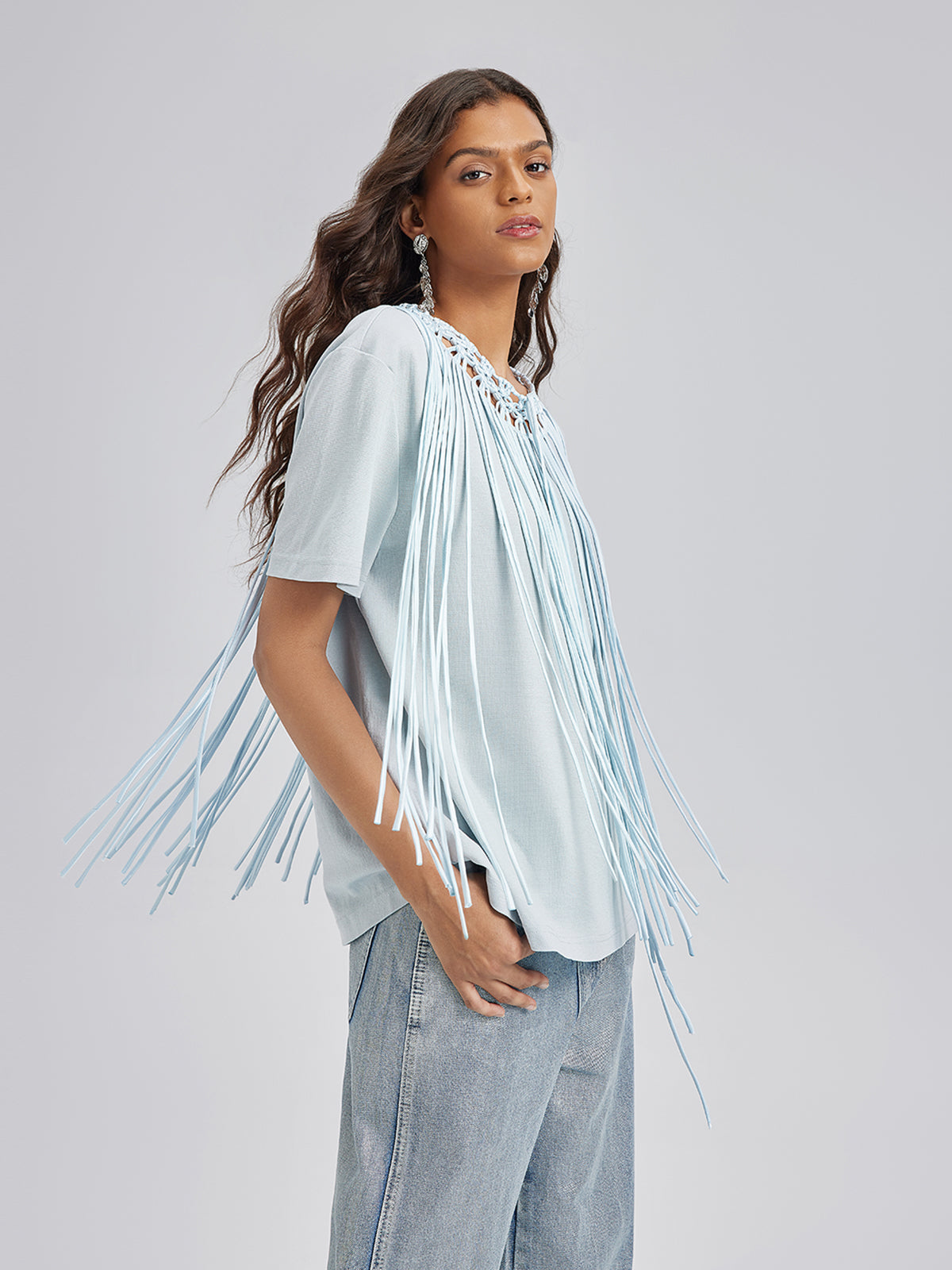 Handcrafted Woven Tassel T-Shirt