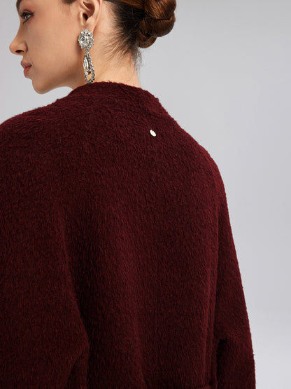 Single-Breasted Reversible Wool Coat (Detachable Cuffs Included)