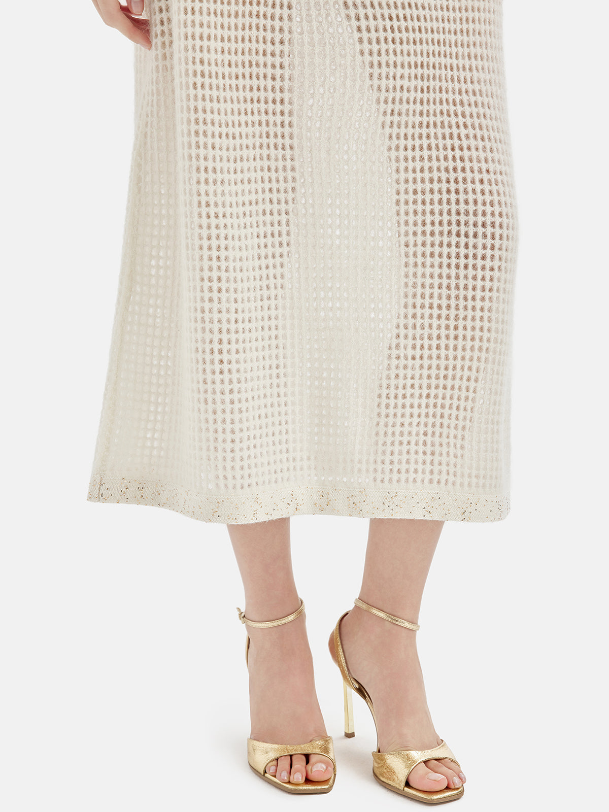 Layered Cashmere Cut-Out Skirt Set